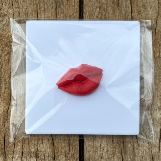 Tegeltje 10x10 cm met Klei – Lips (kissing) 💋