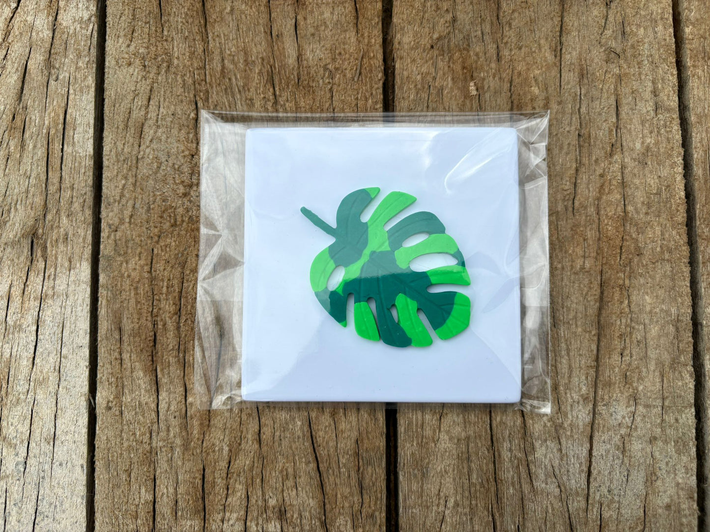 Tegeltje 10x10 cm met Klei โ Leaf ๐