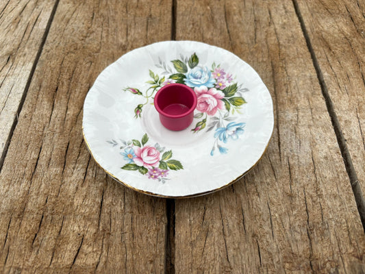 Kandelaar schotel - Pink flower