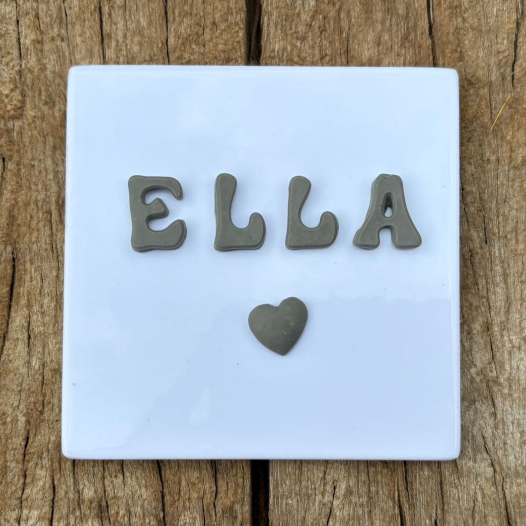 Tegeltje 10x10 cm met Klei – Geboorte 👶