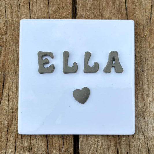 Tegeltje 10x10 cm met Klei – Geboorte 👶