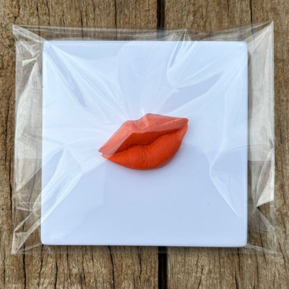 Tegeltje 10x10 cm met Klei – Lips (kissing) 💋