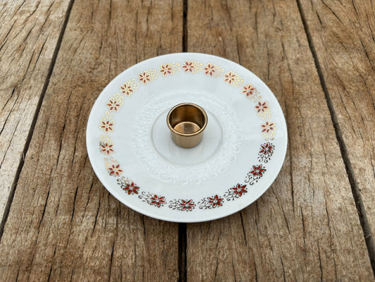 Kandelaar schotel - Golden Flower