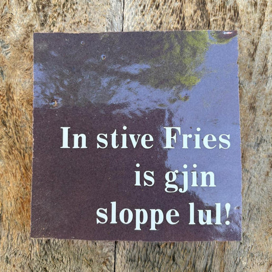Tegeltje: In Stive Fries is gjin sloppe lul! – 10x10cm Zelliges